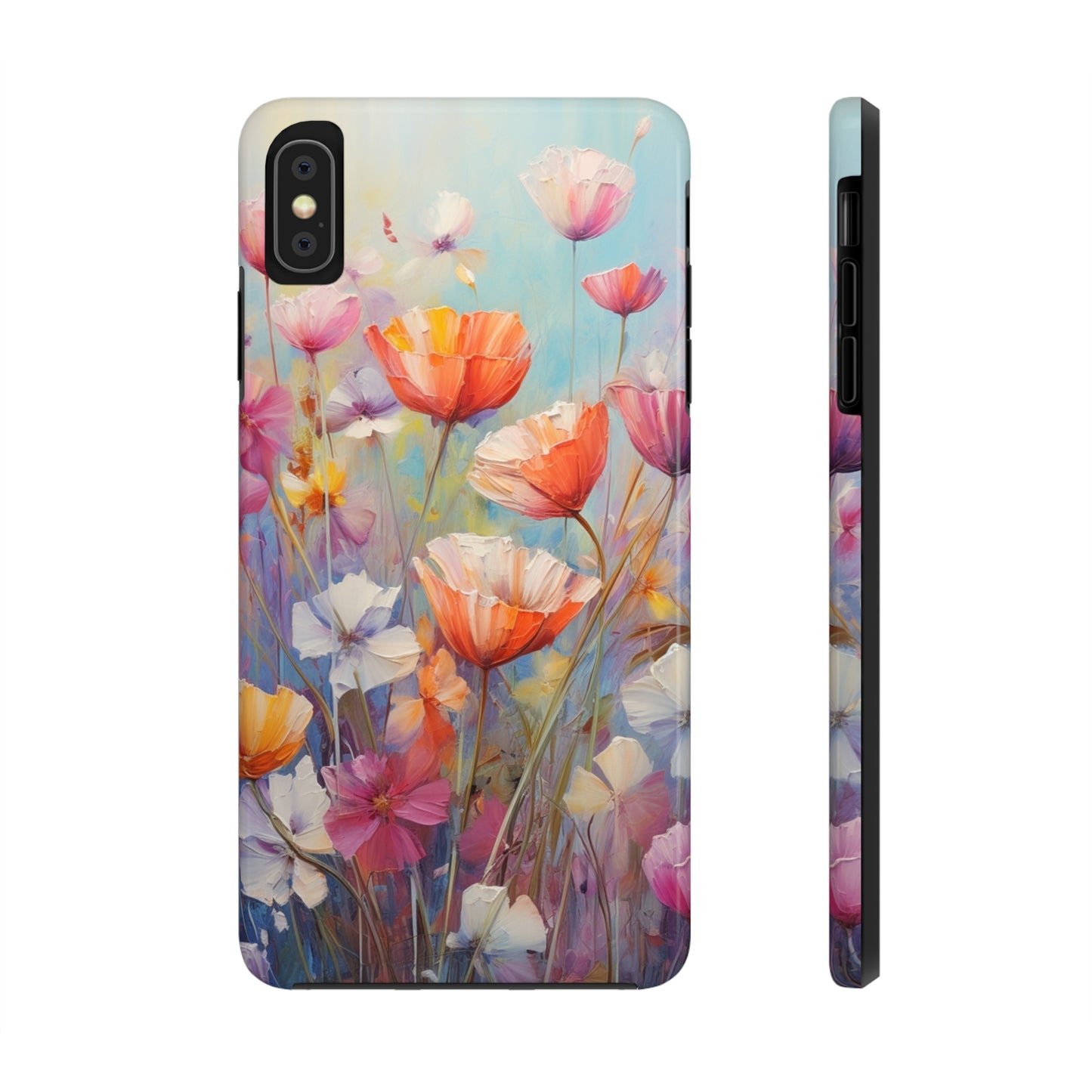 Poppy Flower Oil Painting Tough iPhone Case | Retro Groovy Phone Cover