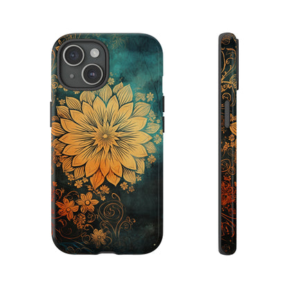 Boho Indian batik art tile phone case for iPhone 15