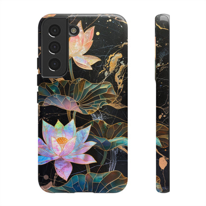 Zen Stained Glass Lotus Floral Design Phone Case