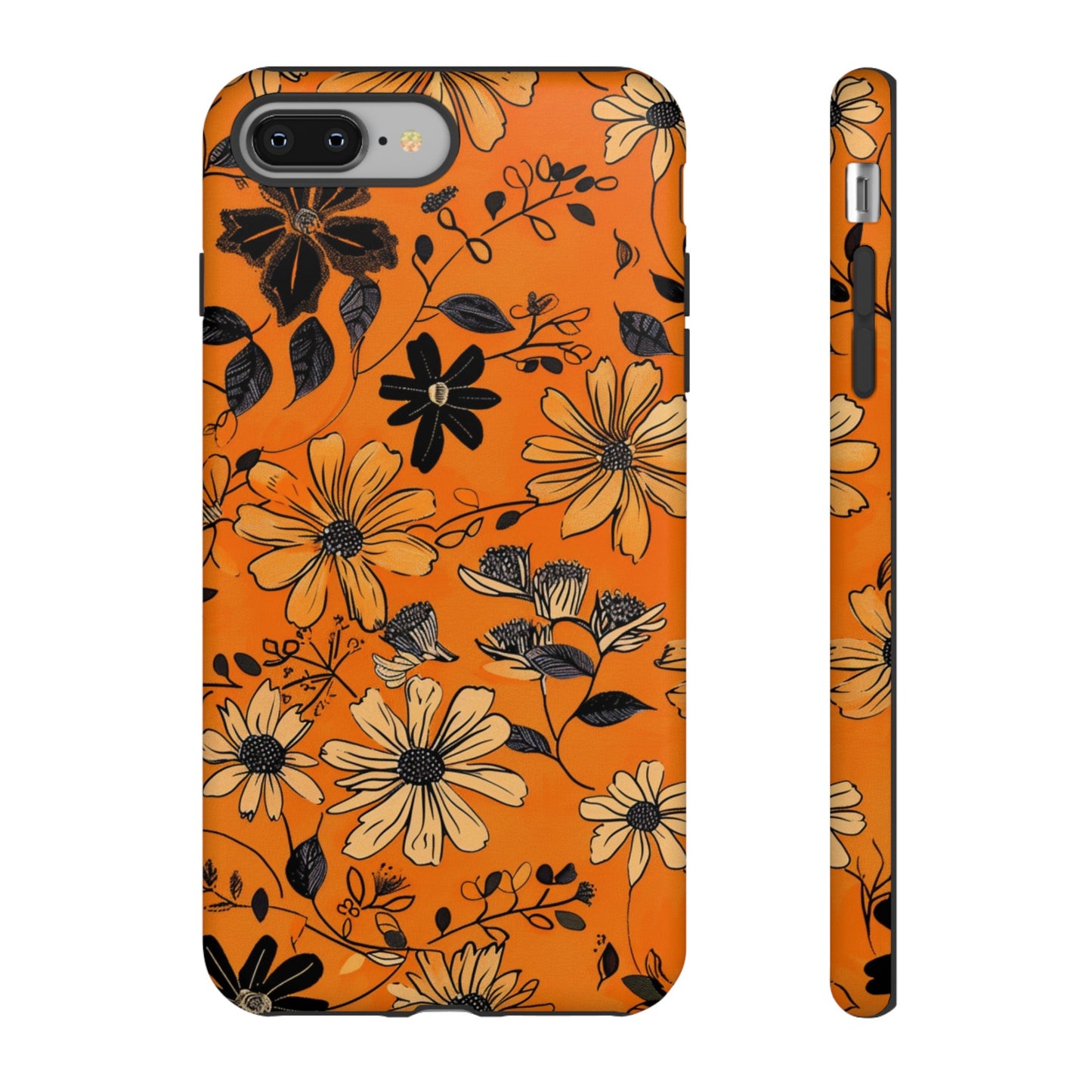 Orange Floral Phone Case Cute Summer Flower Aesthetic