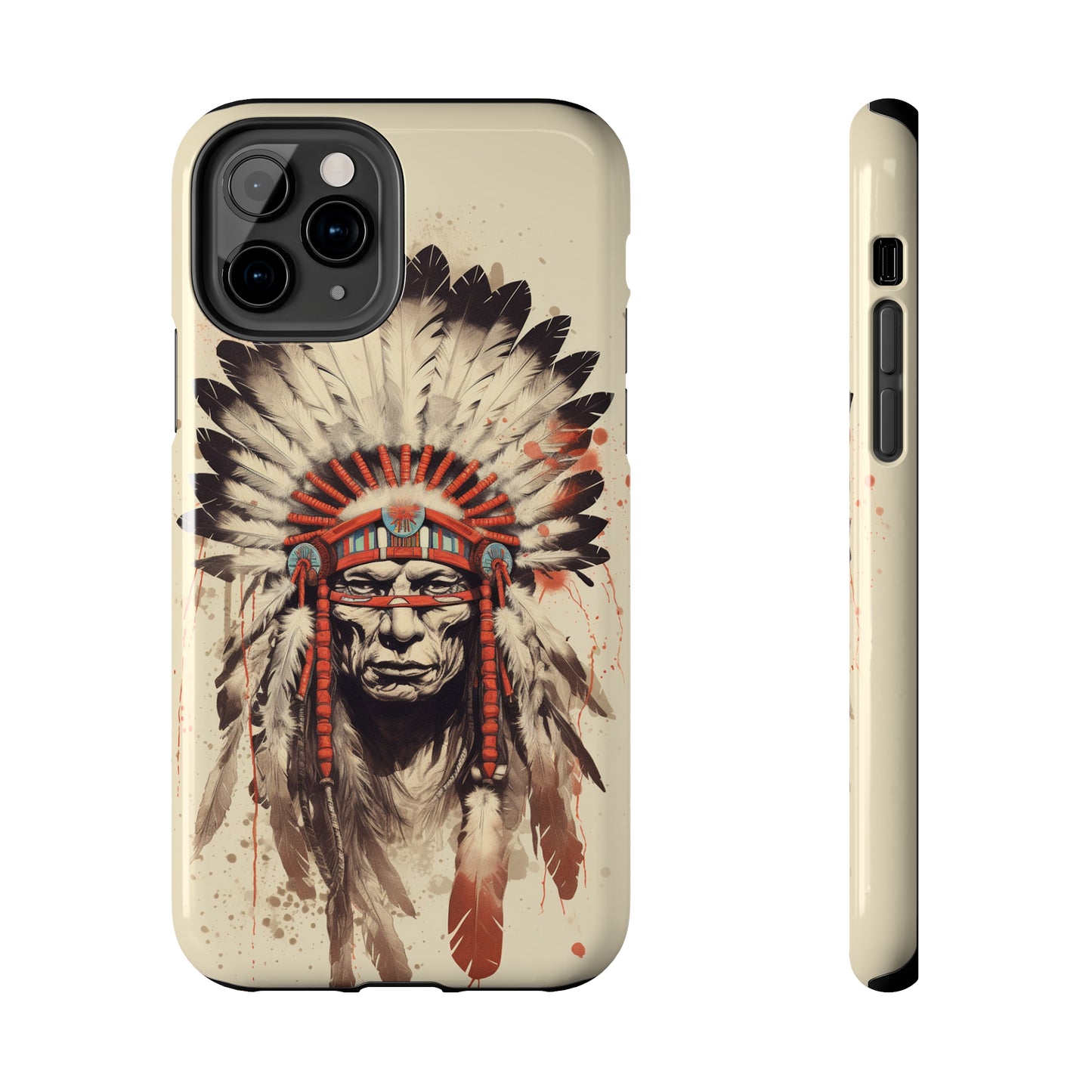 Proud Heritage: Native American Chief Headdress | Iconic Tribal iPhone Case for Models 11 through 14 Pro Max