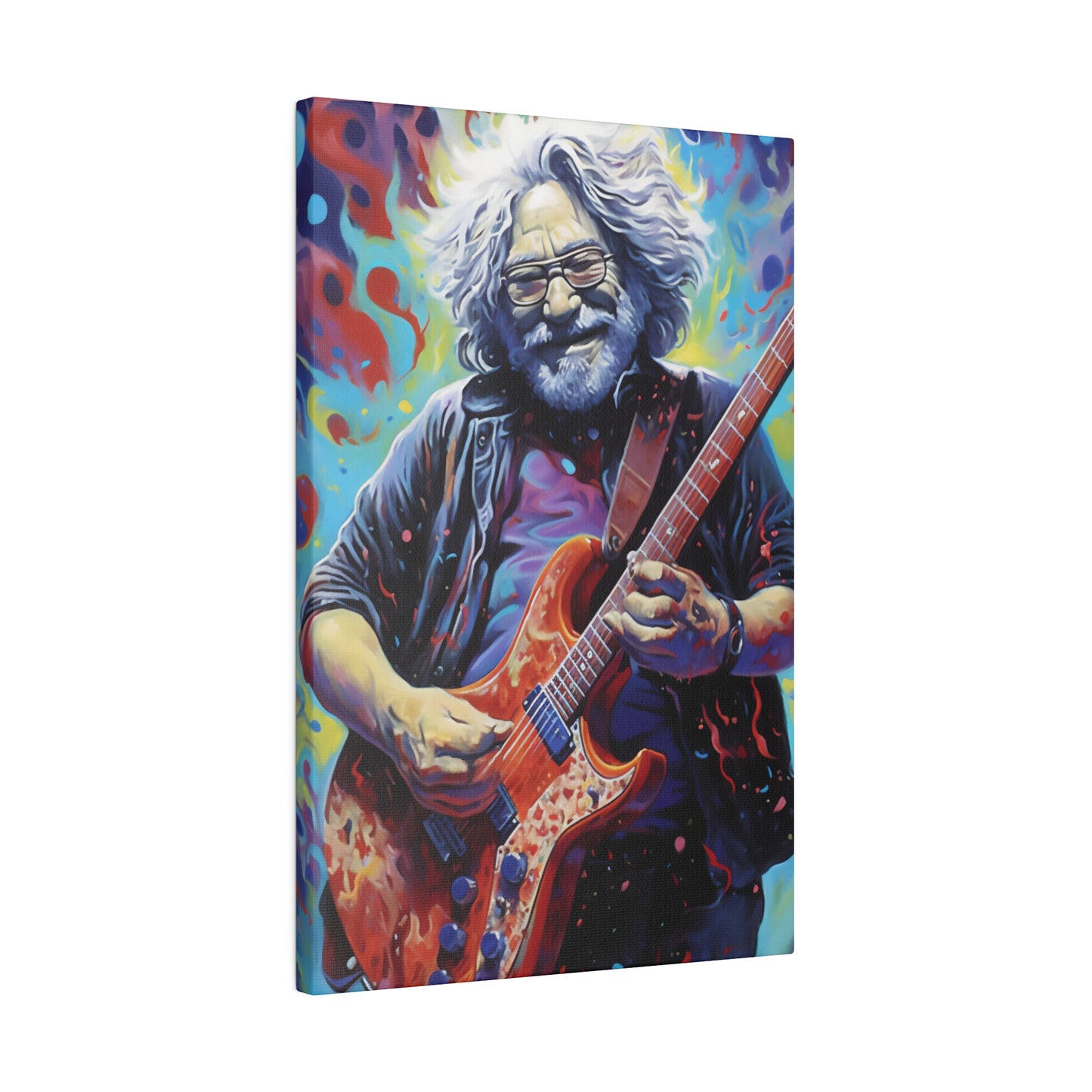 Jerry Garcia Rocking Guitar Pop Art  | Stretched Canvas Print