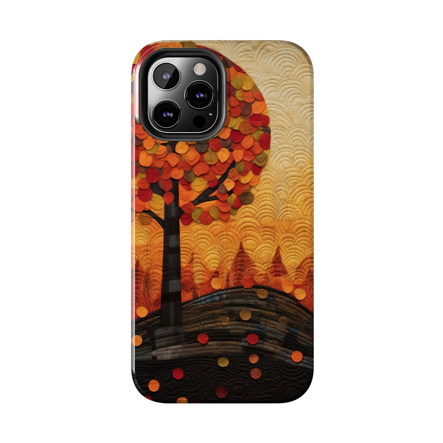 Autumn iPhone 15 Case, Forest Embroidered Style Phone Case | Cottagecore Fairytale Design | iPhone & Samsung | Boho Retro Vibe