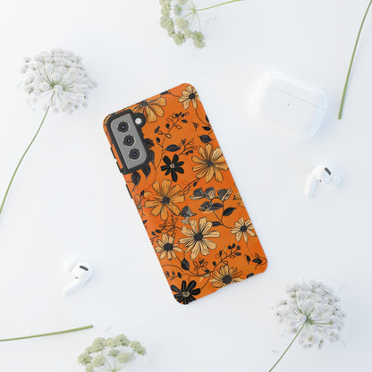 Orange Floral Phone Case Cute Summer Flower Aesthetic