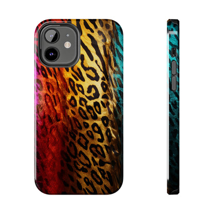 Kaleidoscopic Wild: Psychedelic Rainbow Leopard Print | Dazzling iPhone Case