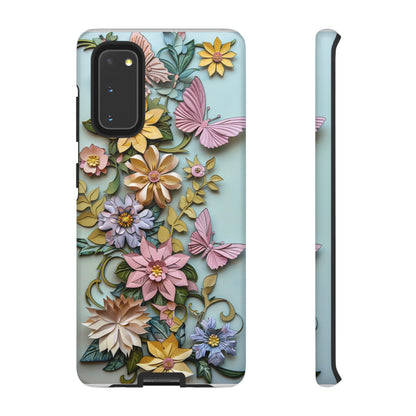 Pastel Pink Butterflies and Flowers iPhone Case