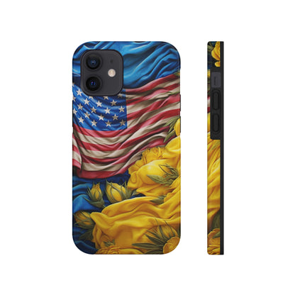 Support Ukraine Flag Phone Case | Show Your Ukrainian USA Patriotic Spirit with a Tough iPhone Case