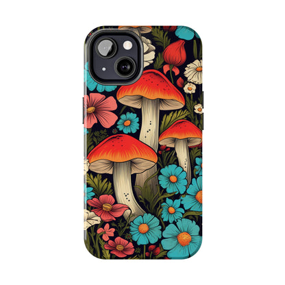 Psychedelic Retro Mushrooms iPhone case | Dive into Vintage Vibes