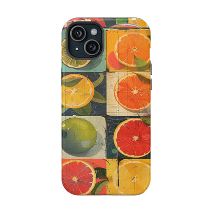 Italian Tile Citrus Fruit Abstract Floral Summer Style MagSafe Phone Case