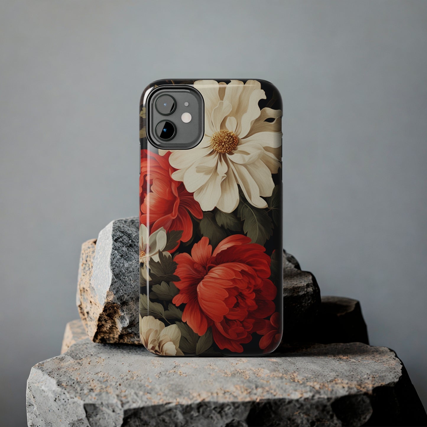 Vintage Floral Aesthetic Phone Tough Case | Antique Elegance for iPhone