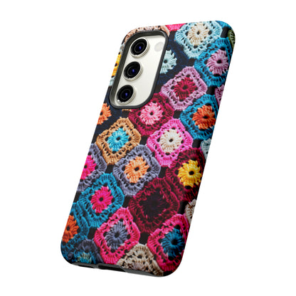 Vintage Floral Crochet Blanket Knit Look Phone Case