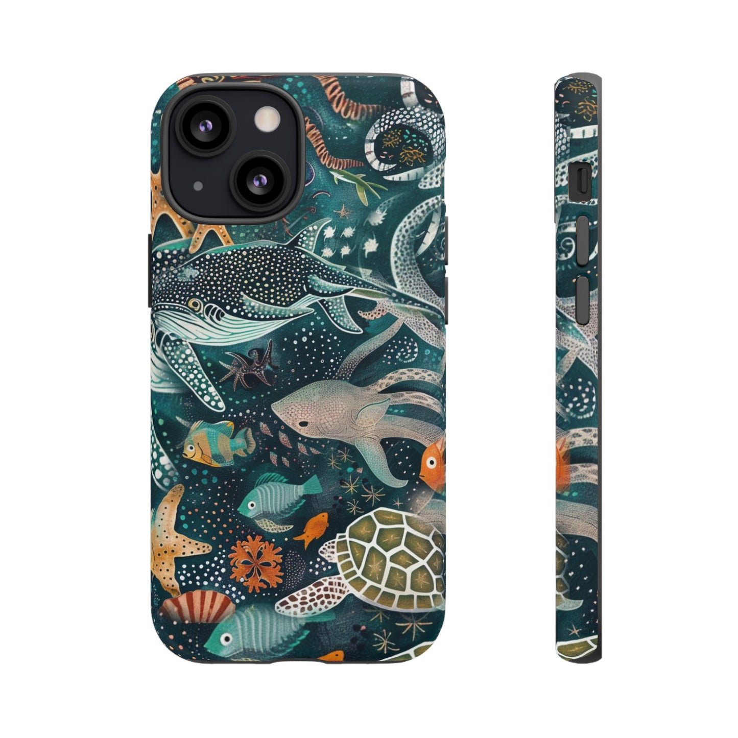 Undersea World Shark, Turtle, Manta Ray Phone Case