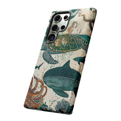 Undersea World Shark, Turtle, Manta Ray Phone Case