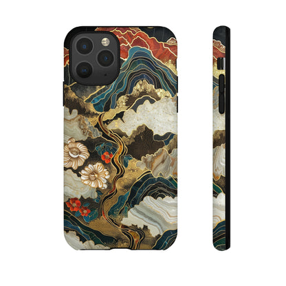 Chiyogami Stained Glass Floral Mountain Phone Case