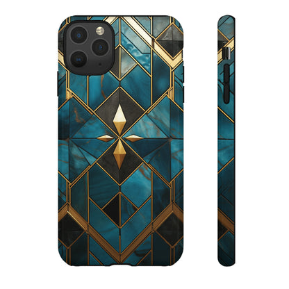 Gold and Blue Marble Mosaic Phone Case