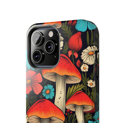 Psychedelic Retro Mushrooms iPhone case | Dive into Vintage Vibes