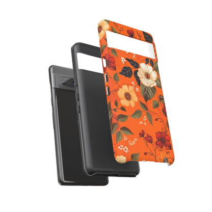 Orange Floral Phone Tough Case