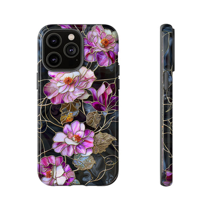 Magenta Color Floral Stained Glass Phone Case