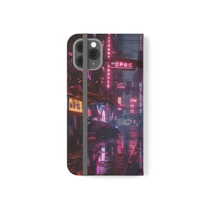 Cyberpunk City at Night Wallet Case