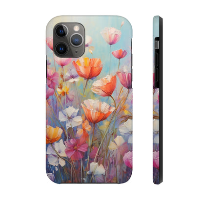 Poppy Flower Oil Painting Tough iPhone Case | Retro Groovy Phone Cover