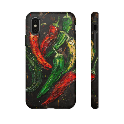 Green and Red Chili Peppers Phone Case