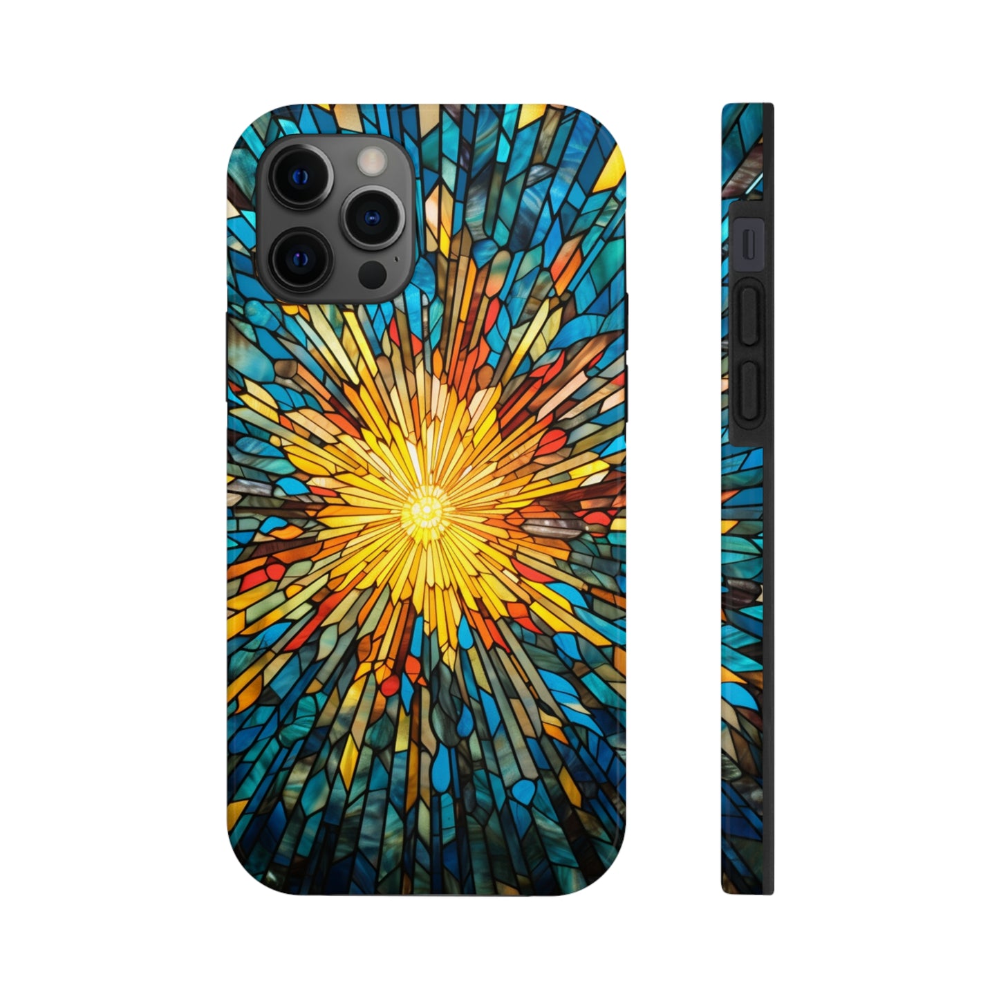 Stained Glass Sunburst Magic | Tough iPhone Case | Embrace Vibrant Style and Reliable Protection