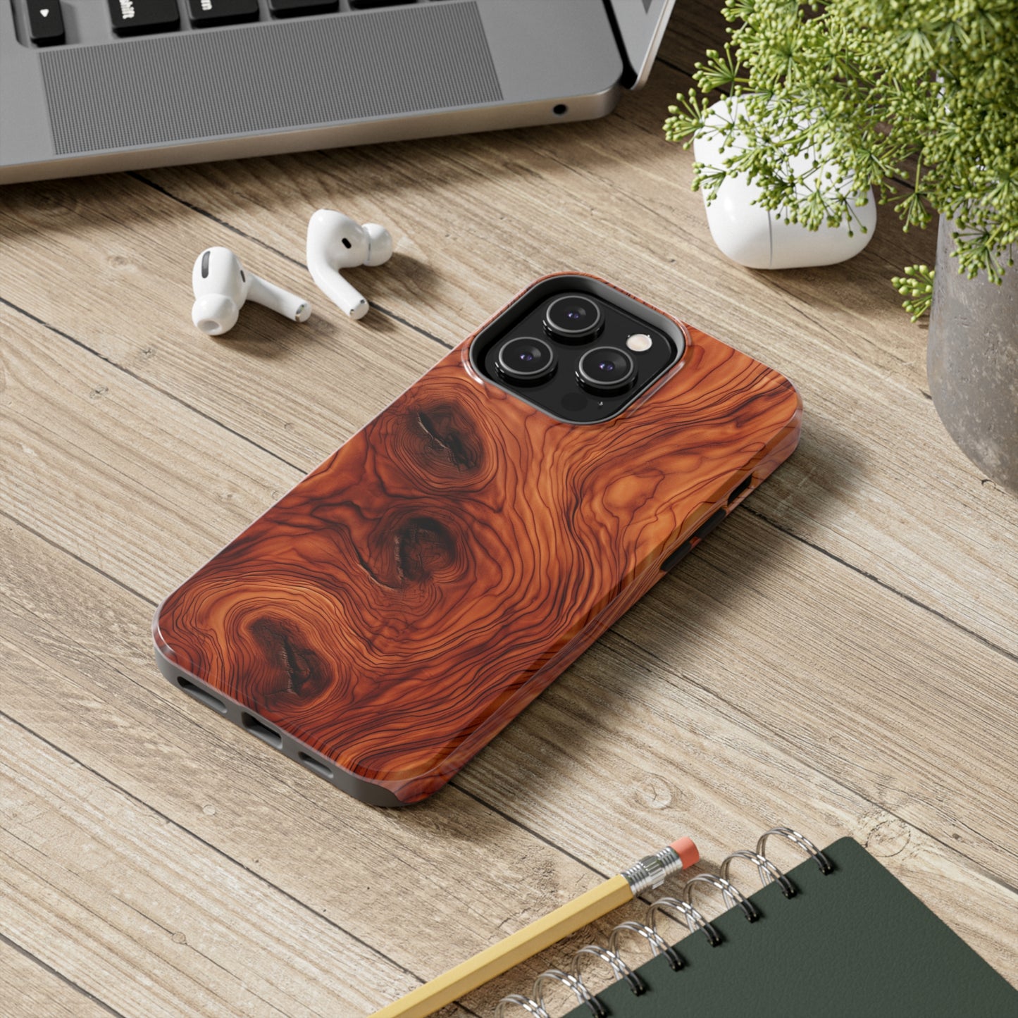 Elegant Timber: Faux Oak Wood Pattern | Dazzling Nature-Inspired iPhone Case