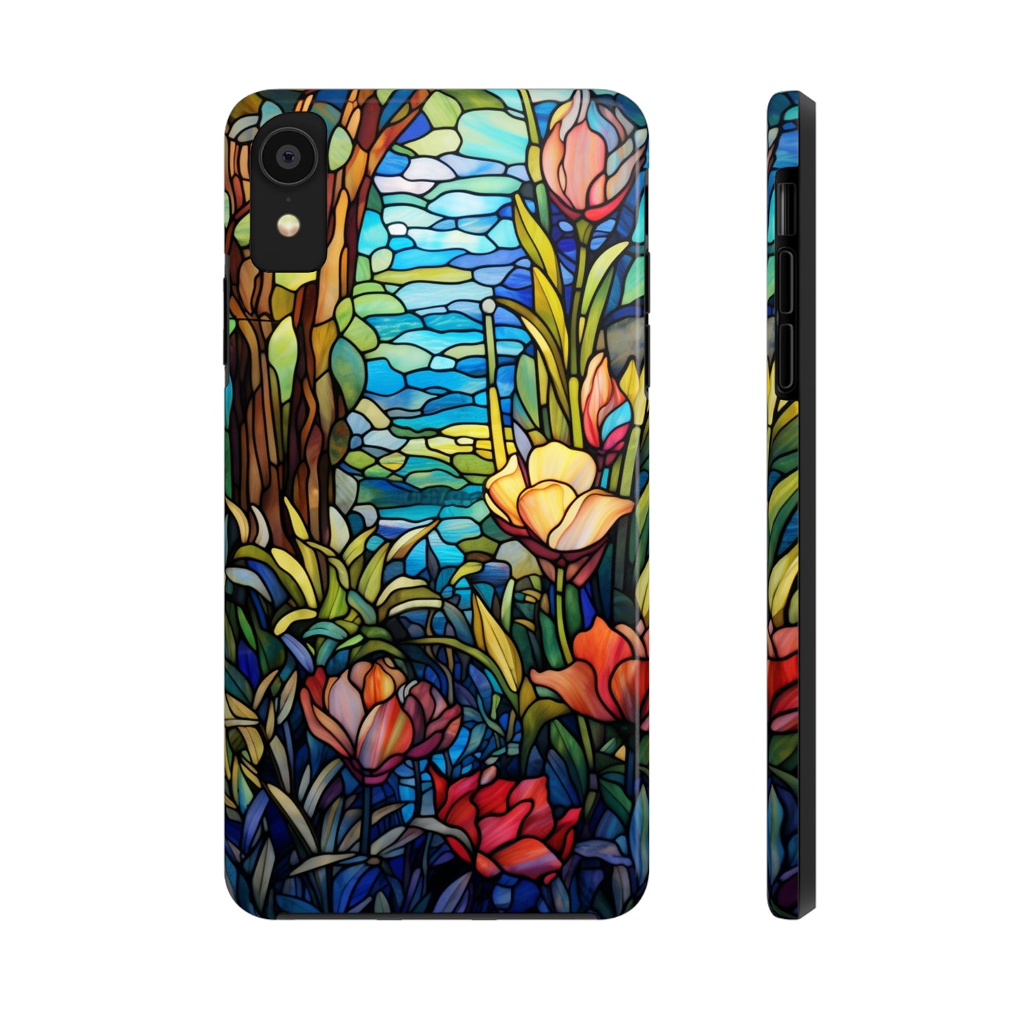 Stained Glass Floral Aesthetic iPhone Tough Case | Embrace Elegance and Durability