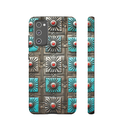 Vintage Navajo Native American Turquoise Concho Phone Case for iPhone 15, 14, 13, 12, 11 Pro Max, 14 Plus, iPhone XS Max, iPhone XR, iPhone 7, 8, 14, 15 Plus, SE