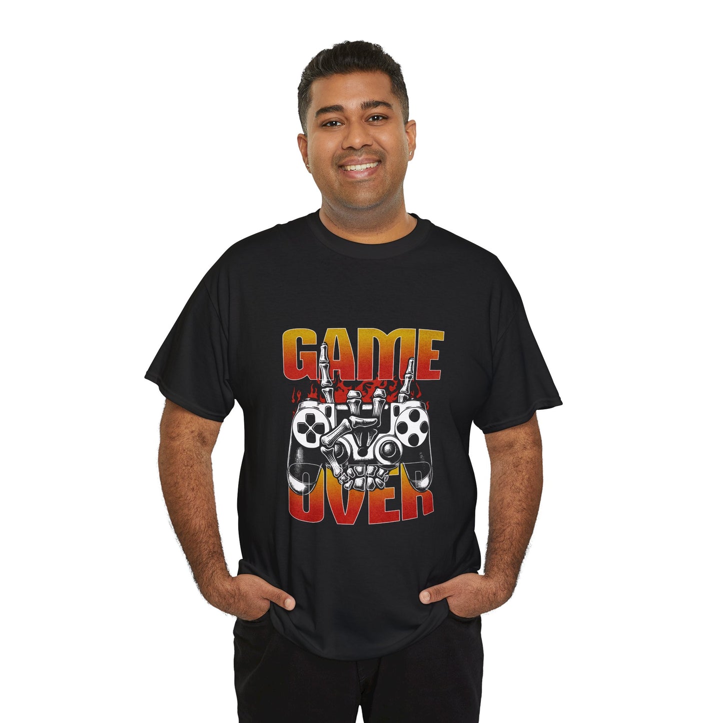 Game Over Skeleton Hand Arcade Gaming T Shirt Retro Gamer Tee