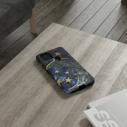 Moon Stars Stained Glass Starry Night Phone Case