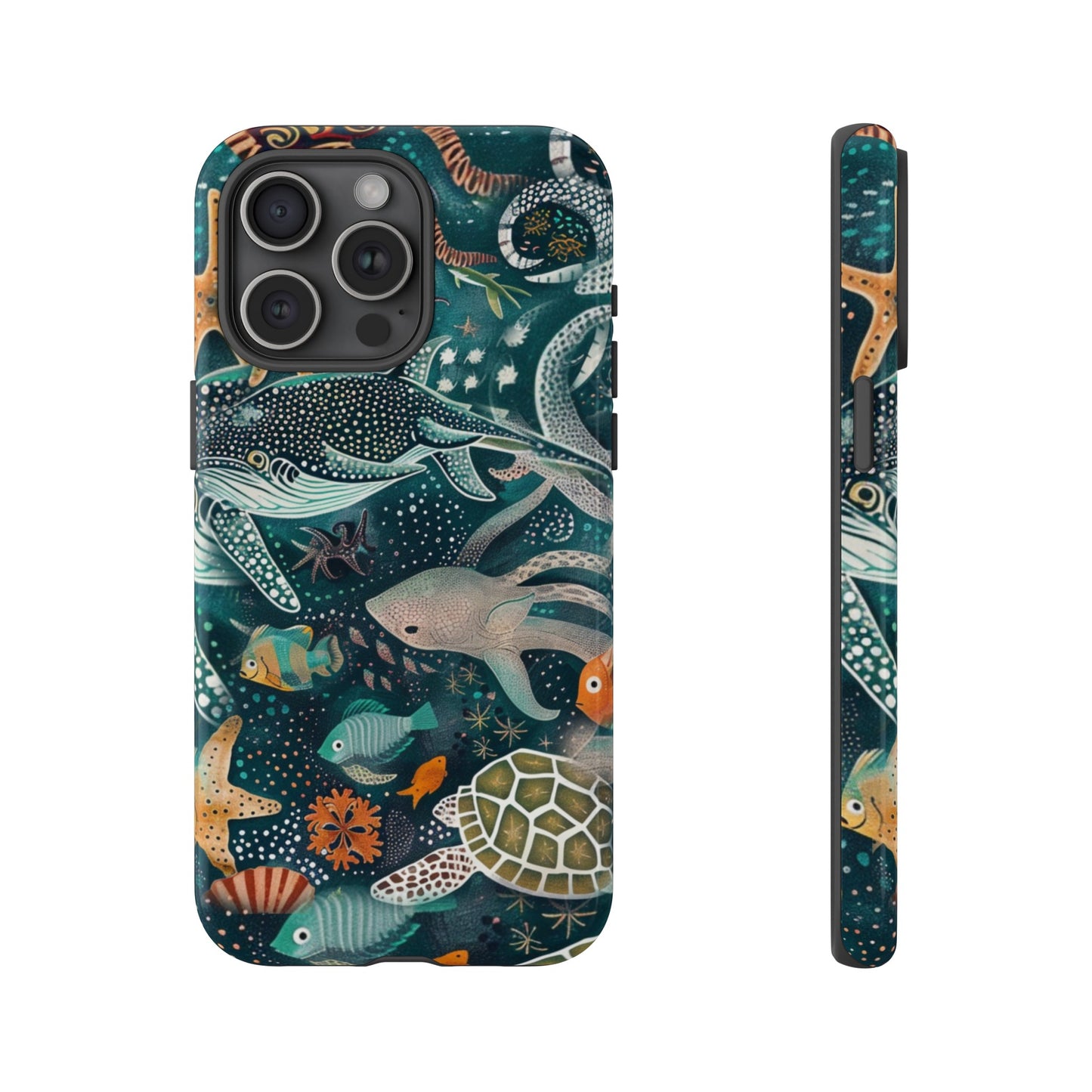 Undersea World Shark, Turtle, Manta Ray Phone Case