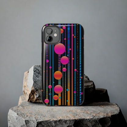 Experience a Blast from the Past: Retro Psychedelic Bubbles Tough Case for Apple iPhone Models