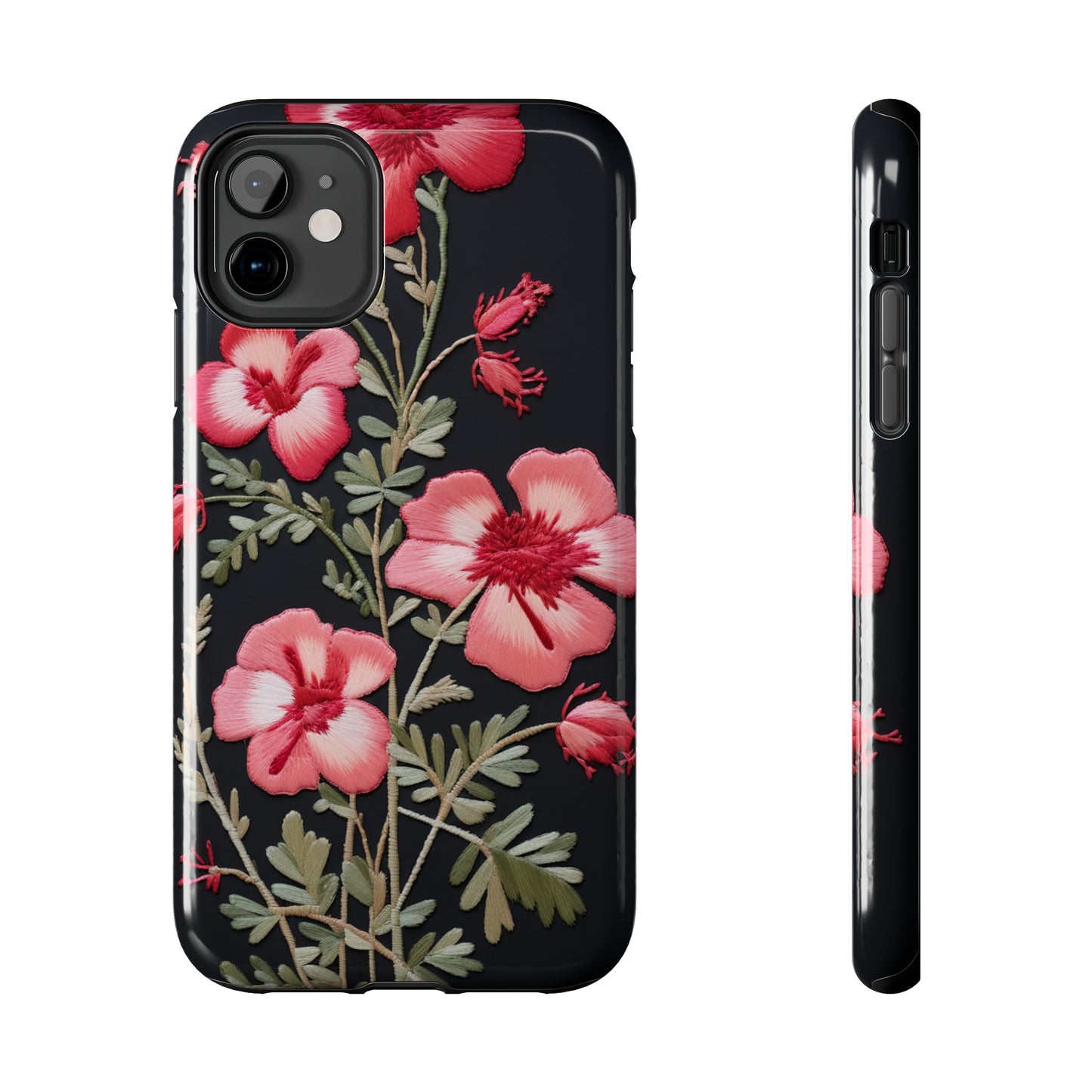 New Floral Embroidery iPhone Case | Embrace the Beauty of Intricate Stitching