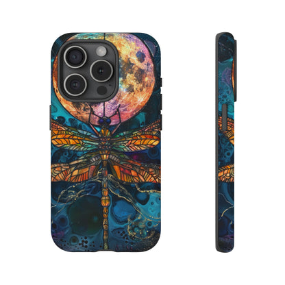 Full Moon Stained Glass Dragonfly Phone Cover