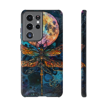 Full Moon Stained Glass Dragonfly Phone Cover