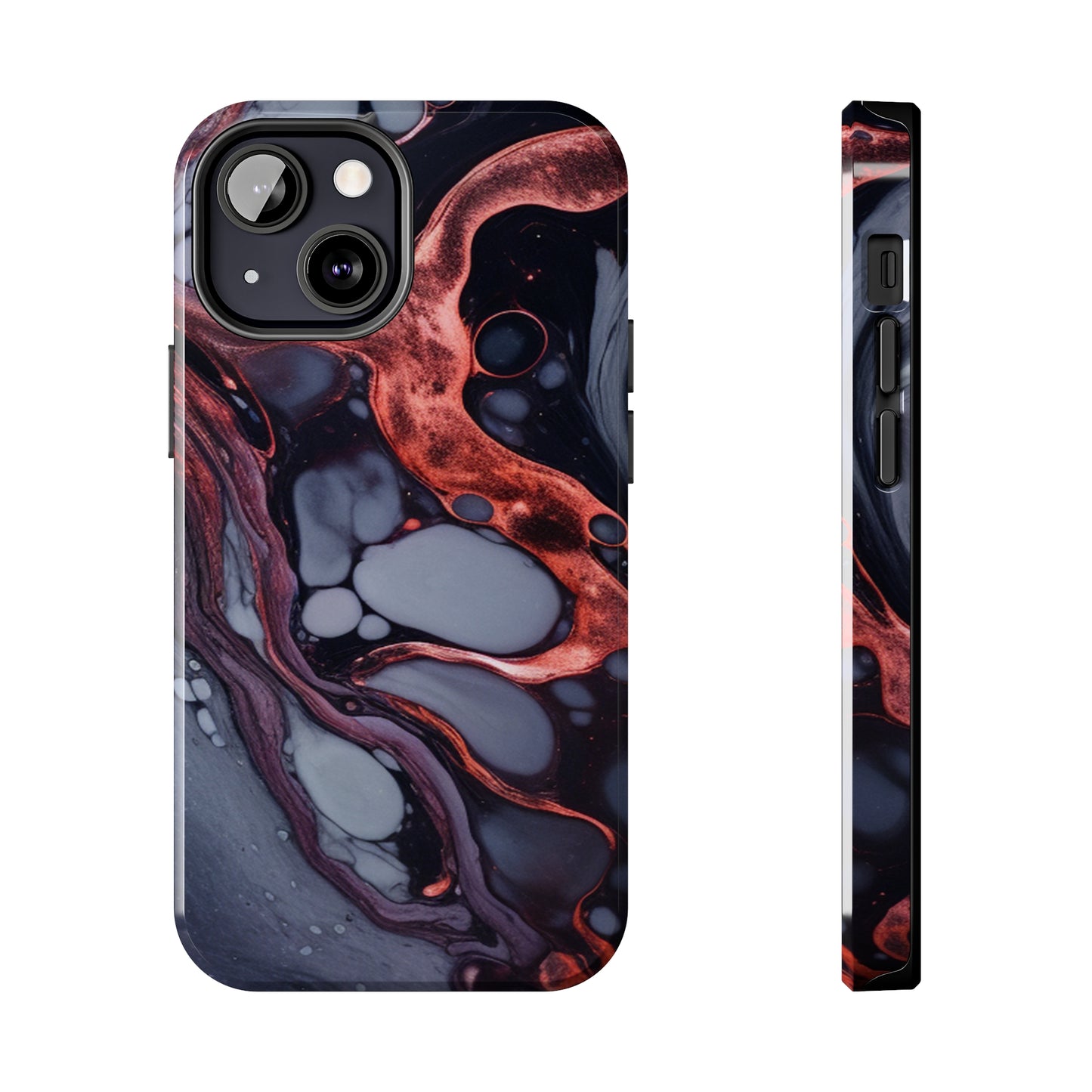 Marbled Dark Lava Flow Phone Case | Embrace the Vibrant Magma Vibes