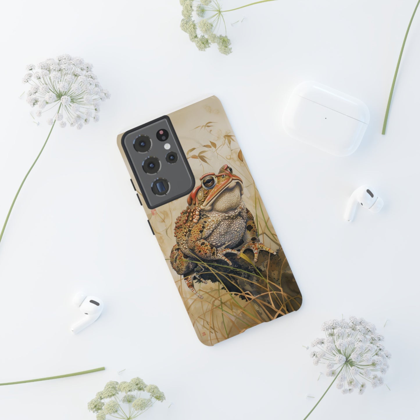 Toad on a Branch Japanese Style Art Painting Phone Case