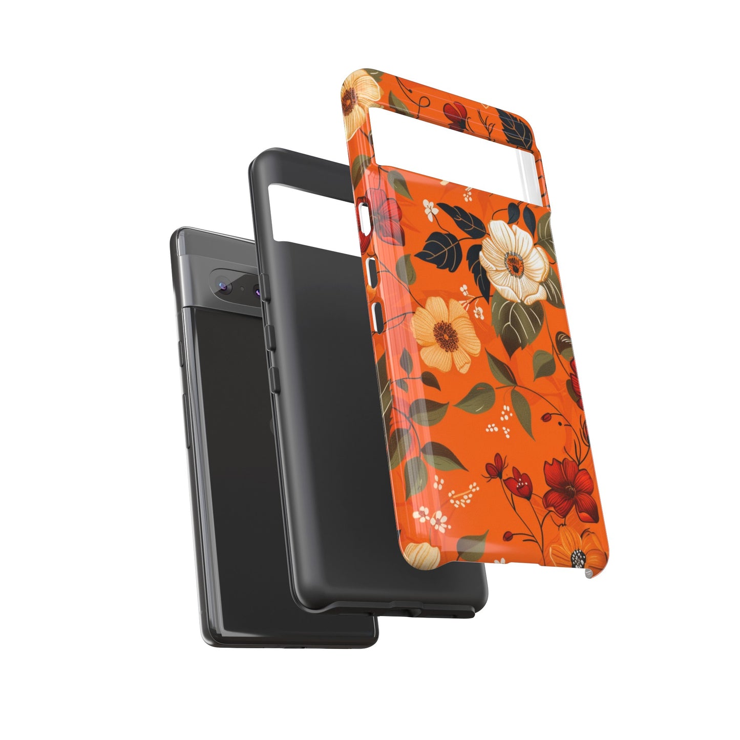 Orange Floral Phone Tough Case