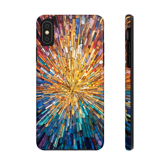 Stained Glass Sunburst Magic Tough iPhone Case - Front View
