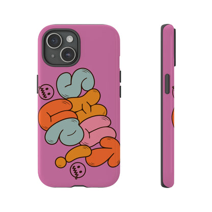 Warm psychedelic 'Shut Up' design on iPhone case