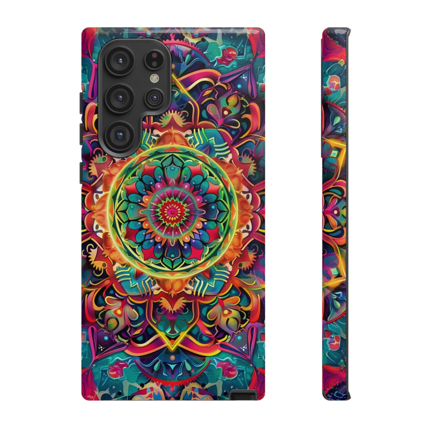 Cosmic Stained Glass Mandala Phone Case