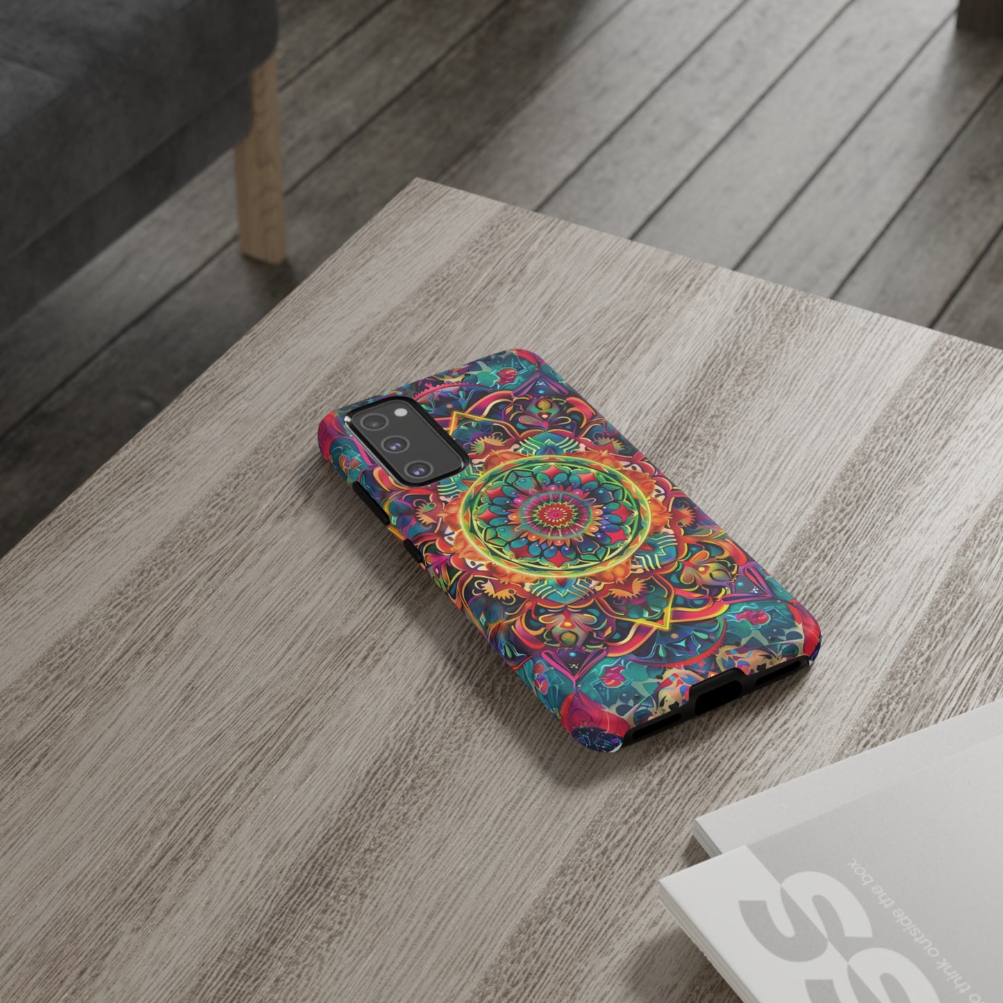 Cosmic Stained Glass Mandala Phone Case