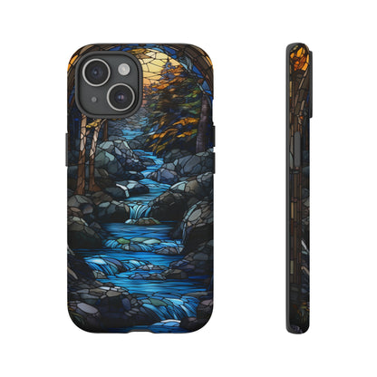 Stained Glass Stone Bridge and River Art Phone Case