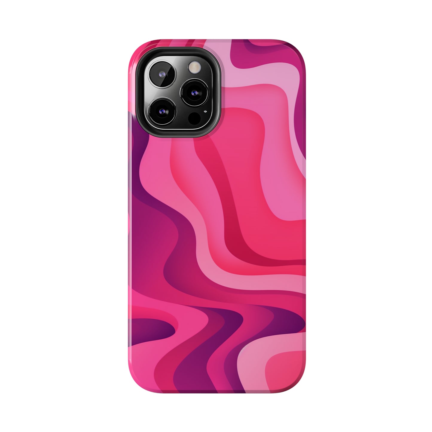 The Pink Wave iPhone Case Splash of Vibrance | Modern Art Meets Protection iPhone Tough Case