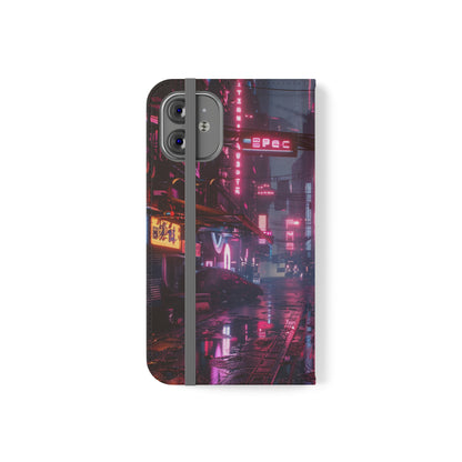 Cyberpunk City at Night Wallet Case