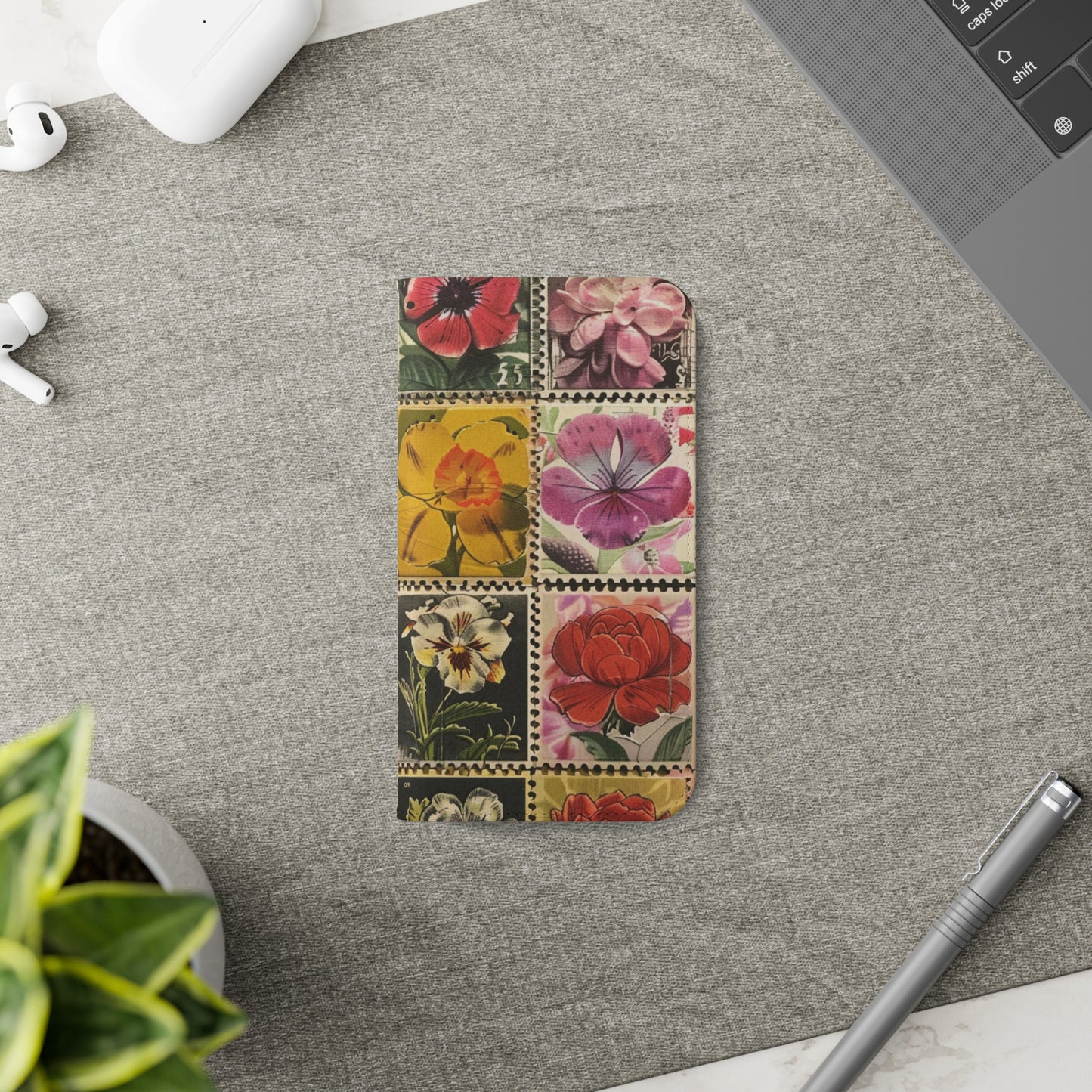 Vintage Floral Stamp Collection Flip Case