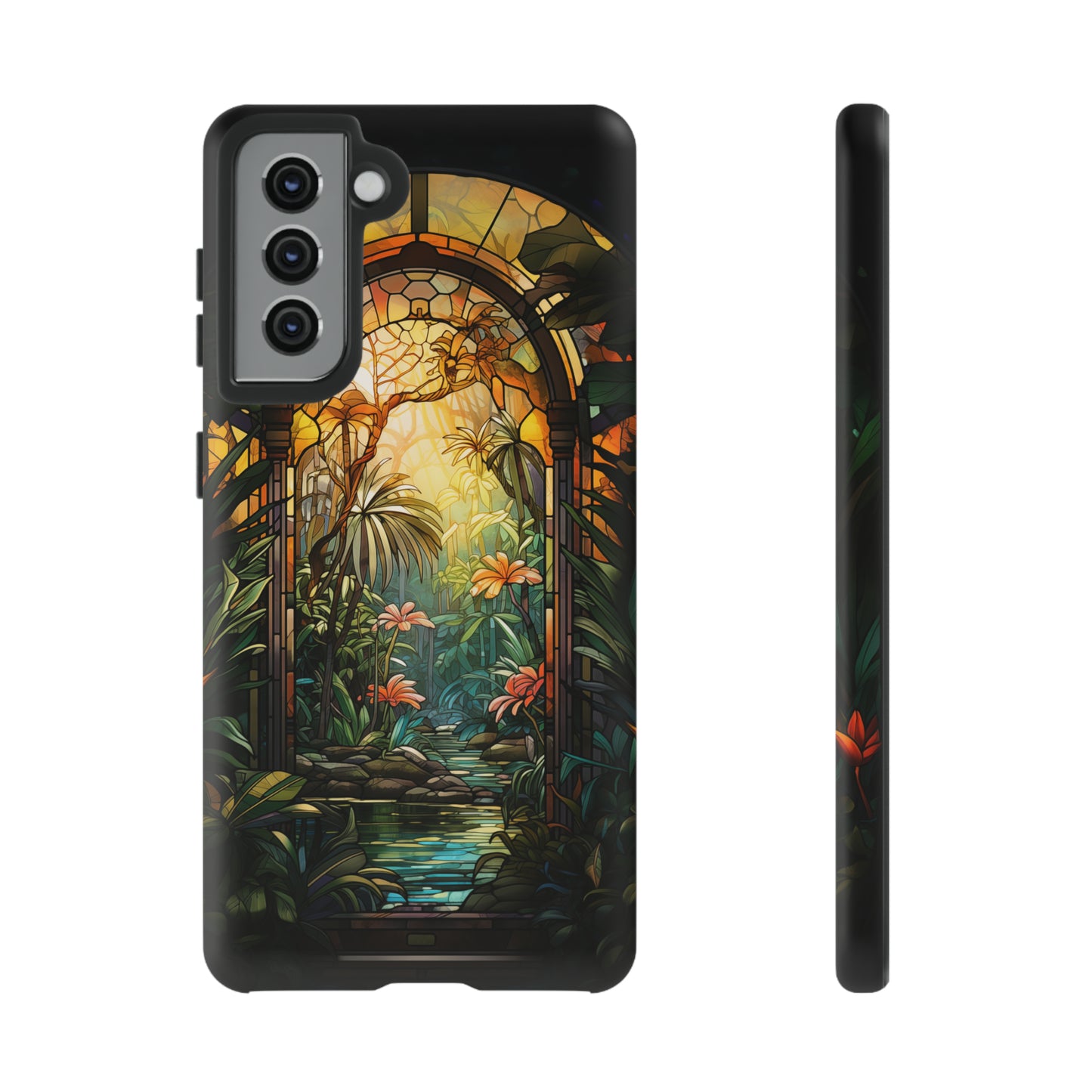 Stained Glass Phone Case Floral Aesthetic Art Nouveau Style