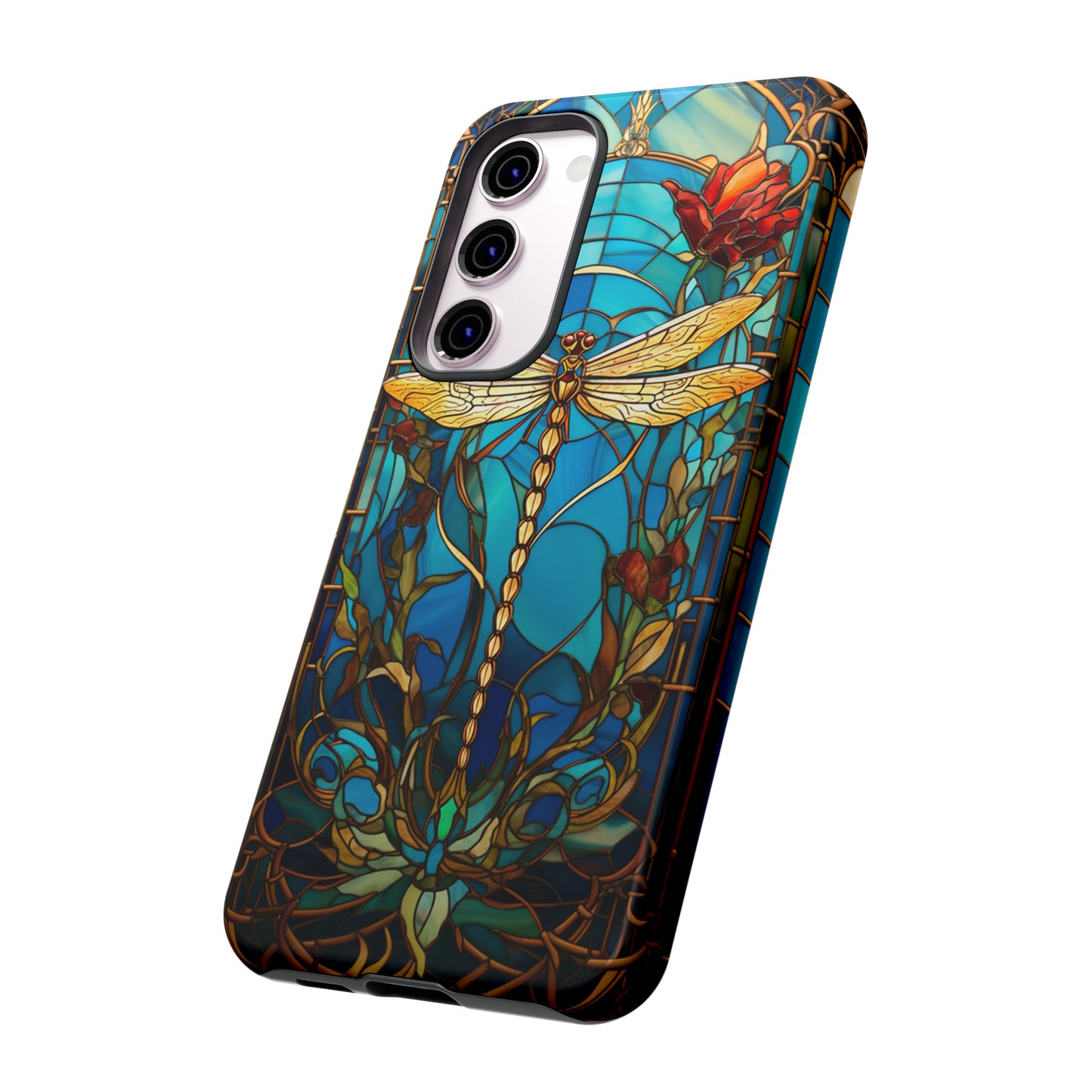 Vintage Art Nouveau Stained Glass Dragonfly Phone Case