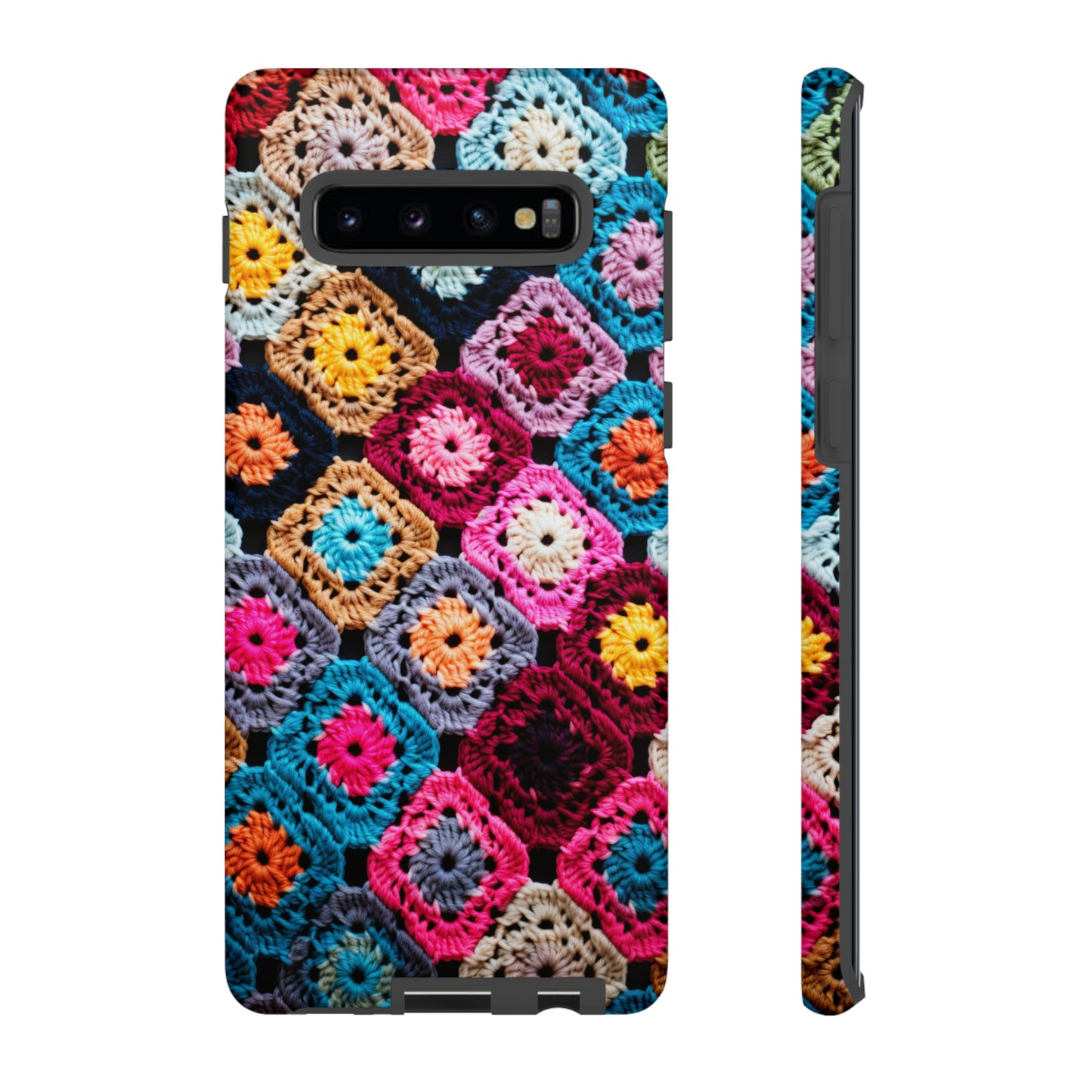 Vintage Floral Crochet Blanket Knit Look Phone Case